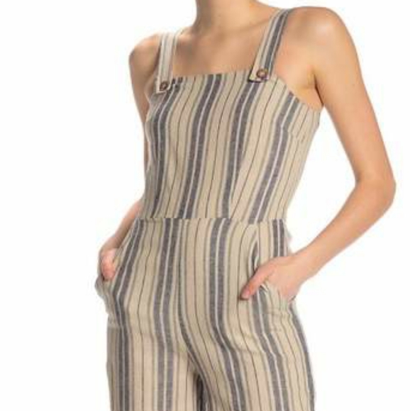 BeBop Pants - NWT BeBop Striped Linen Jumpsuit